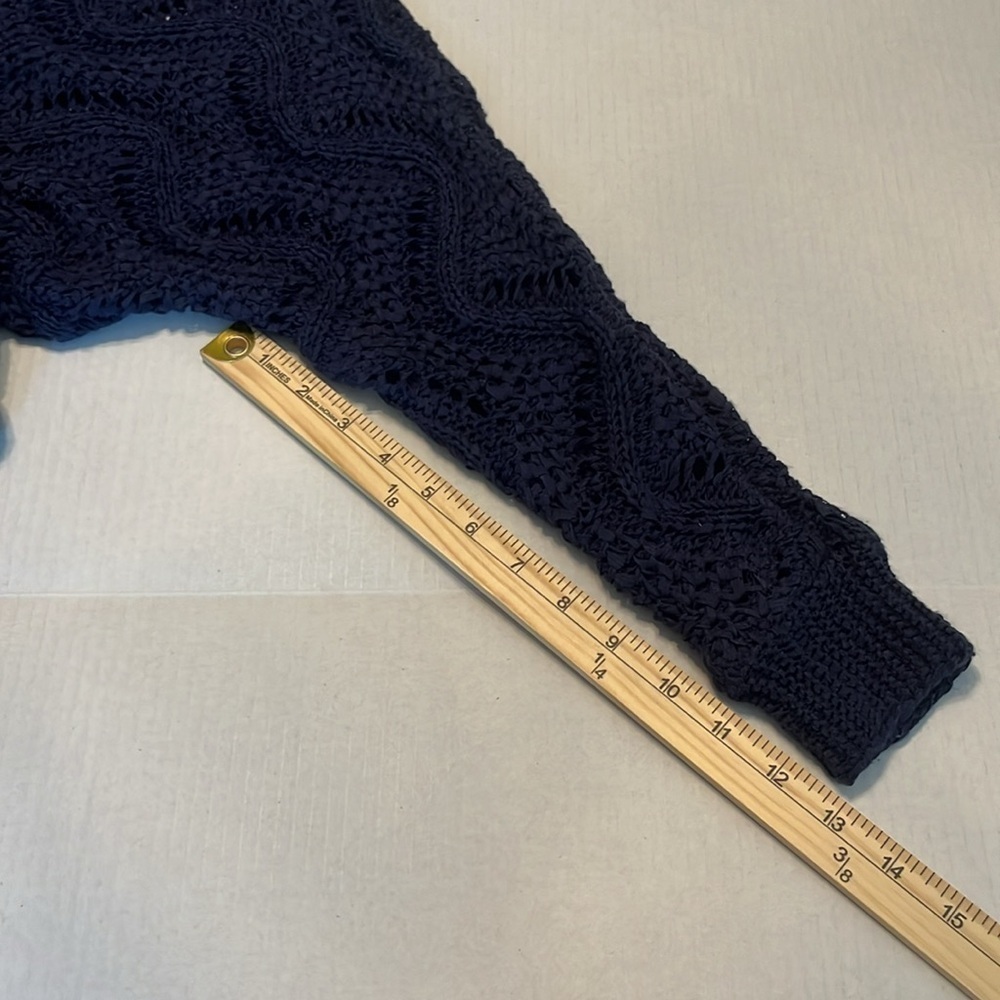 Lilly Pulitzer Navy Larissa Crochet Knit Sweater Size XS/S - Picture 9 of 12